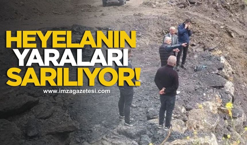 Heyelanın Yaraları Sarılıyor! Başkan Karaveli Sahada İncelemede Bulundu