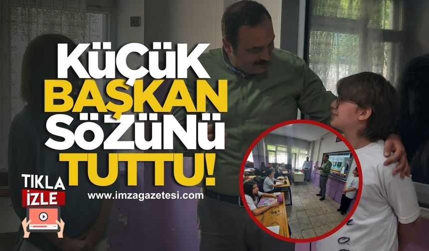 Küçük Başkanın Büyük Sözü! Sınıfa Kozlu Belediye Başkanı Altuğ Dökmeci'yi Getirdi...