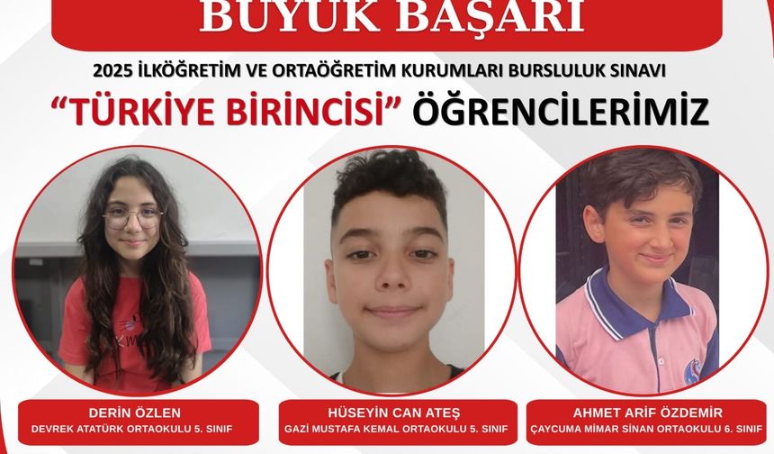 Zonguldak’ta 3 öğrenciden büyük başarı!