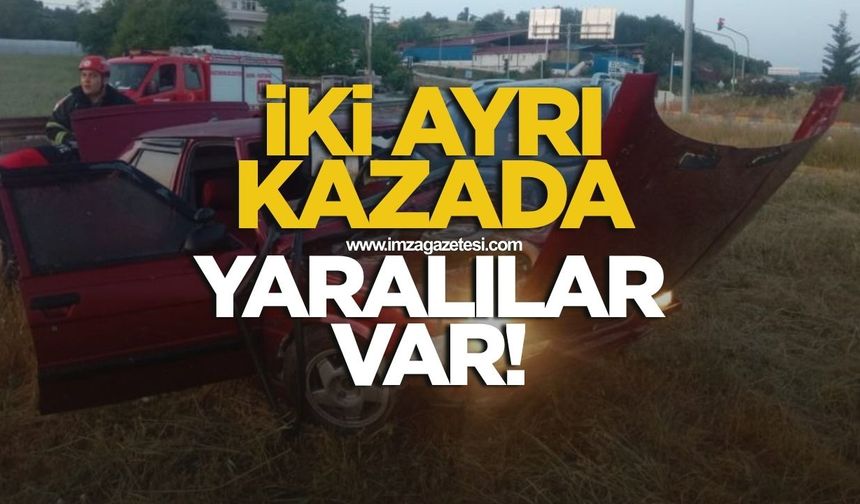 İki ayrı kazada yaralılar var