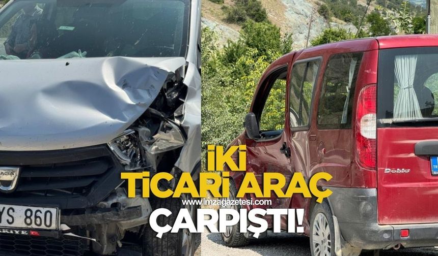 İki ticari araç çarpıştı 1 yaralı