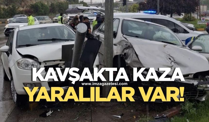 Kavşakta kaza! Yaralılar var