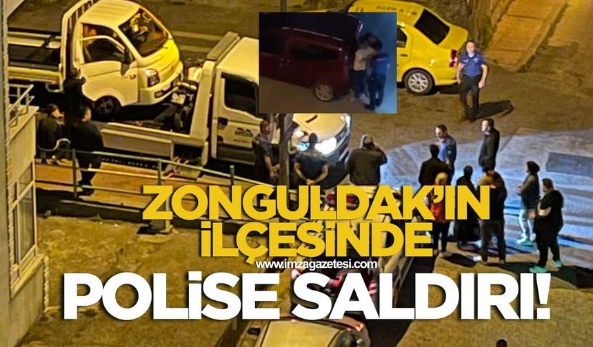 Zonguldak'ın ilçesinde olay! Polise saldırdı! İşte o görüntüler