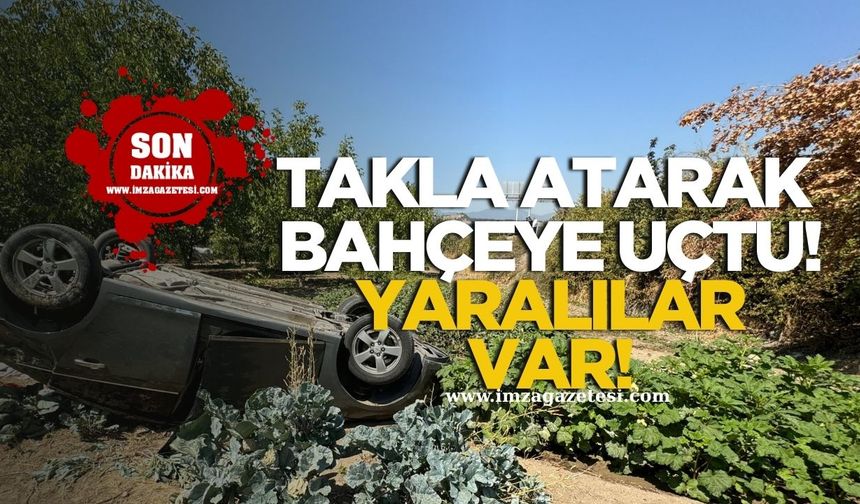 Karayolunda korkutan kaza! Araç Bahçeye Uçtu, 1’i Ağır 5 Yaralı!