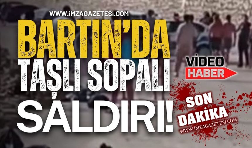Bartın'da Çivili Sopalı- Taşlı Saldırı Anı!