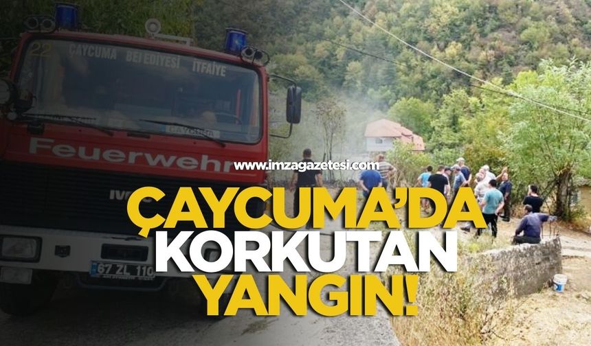 Çaycuma'da korkutan yangın!