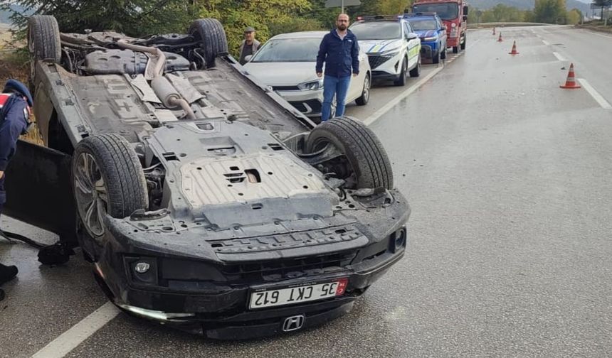 Otomobil yakla attı 1 yaralı