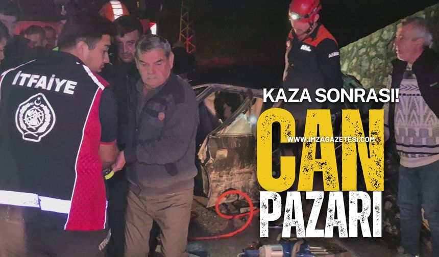 Kayganlaşan Yolda  Kaza! Bu Araçtan Sağ Çıktılar...