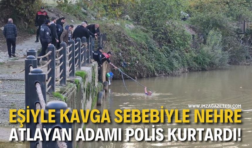 Eşiyle Kavga Sebebiyle Nehre Atlayan Adamı Polis Kurtardı