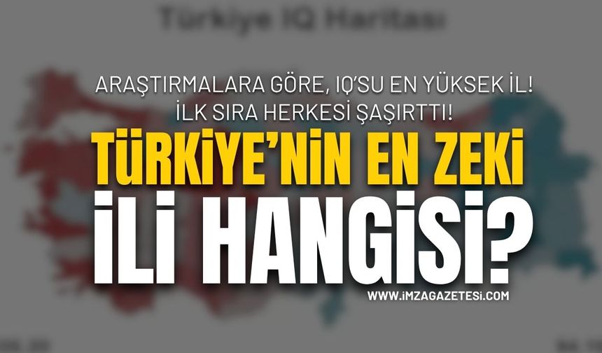Türkiye'nin En Zeki İlleri Açıklandı!