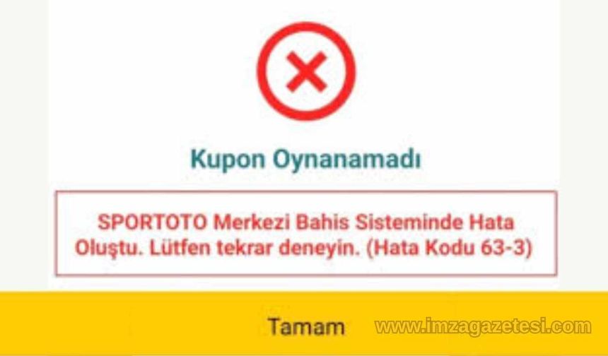 Spor Toto Merkezi Bahis Sisteminde Hata Oluştu Çözümü