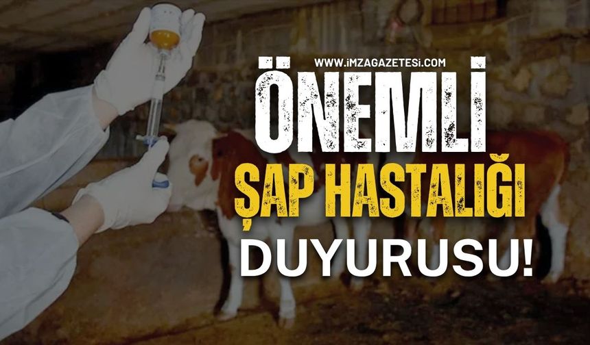Önemli Şap Hastalığı Duyurusu!