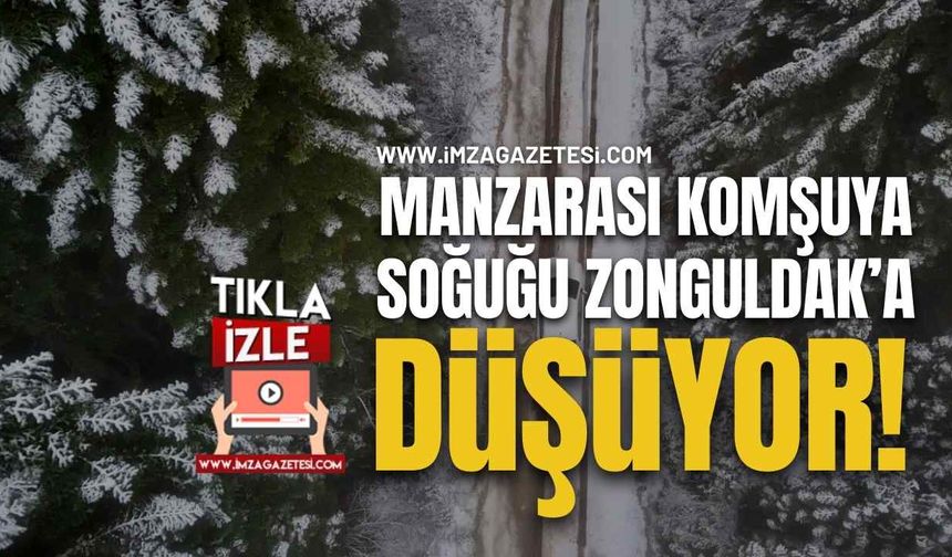 Zonguldak'ın Komşusu Kar Manzarasıyla Büyüledi!