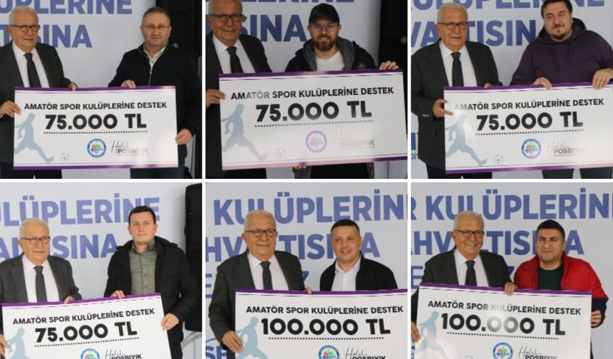 BAŞKAN HALİL POSBIYIK, AMATÖR SPOR KULÜPLERİNE DESTEK VERDİ