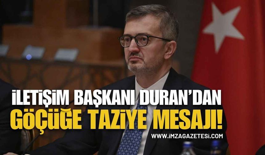 Duran’dan Zonguldak’taki Göçüğe Taziye Mesajı!