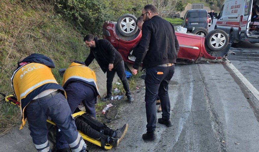 Orman Bölge Müdürlüğü görevlilerini taşıyan araç takla attı