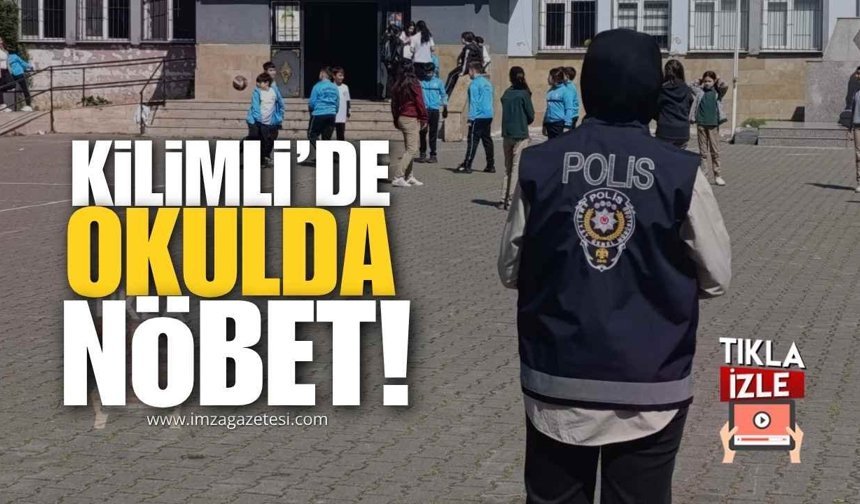 Kilimli'de Okullarda Polis Nöbet Tutmaya Başladı...