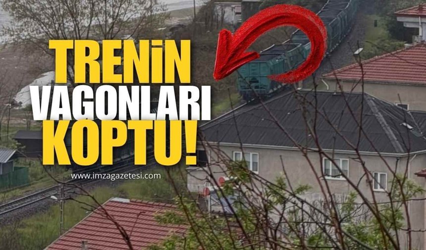 Zonguldak'ta Demiryolunda Hareketli Dakikalar! Yük Treninin Vagonları Koptu!