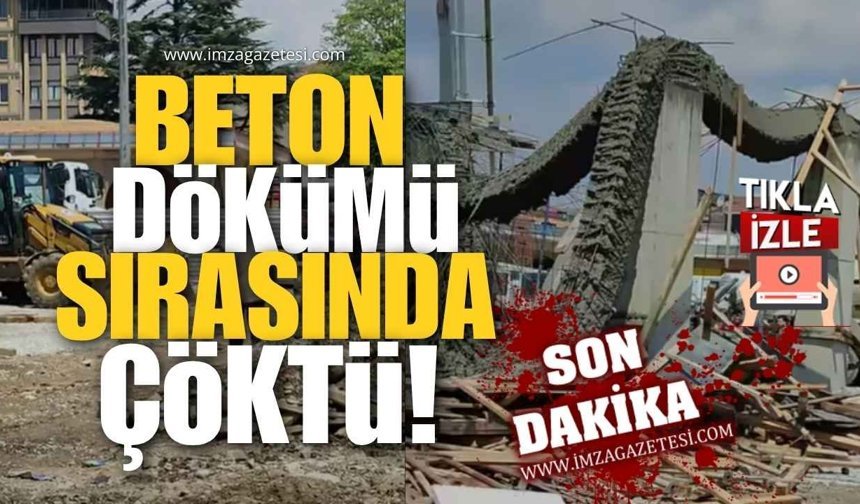 Beton Dökümü Sırasında Çöktü! Düzce Belediyesi’nin Dev Projesinde Korkutan Kaza!