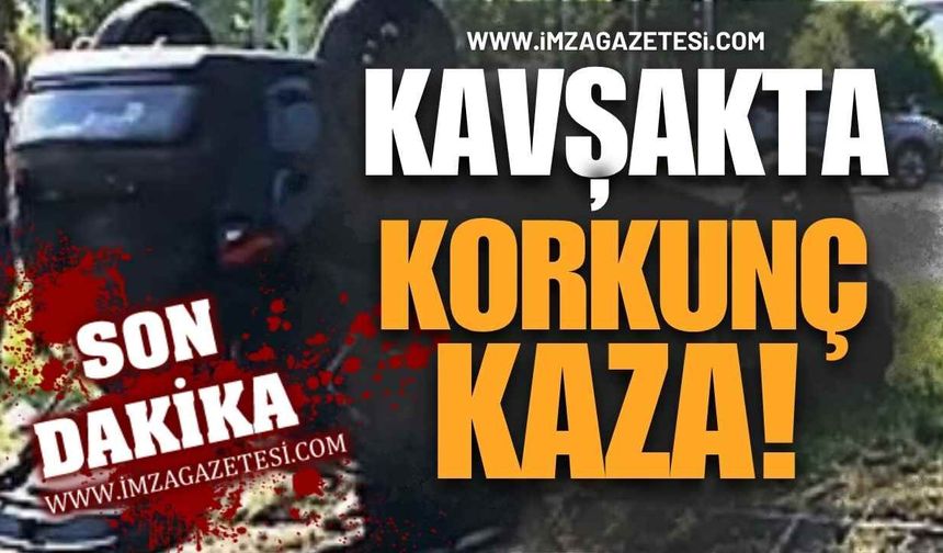 Kavşakta Korkunç Kaza! Yaralılar Var!