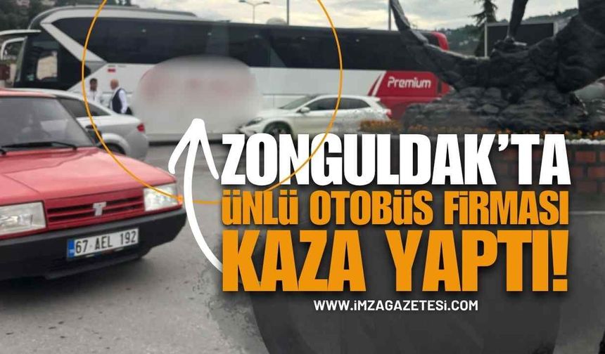 Zonguldak'ta Ünlü Otobüs Firması Mercedes Markalı Araba İle Çarpıştı