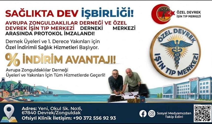 Sağlıkta Dev İş Birliği: Avrupa Zonguldaklılar Derneği İle Özel Devrek Işın Tıp Merkezi Arasında Protokol İmzalandı