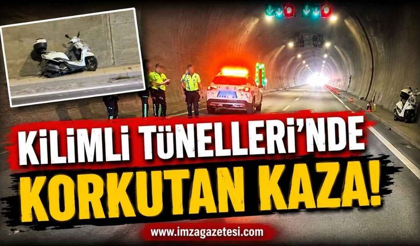 Kilimli Tünelleri'nde Korkutan Kaza!