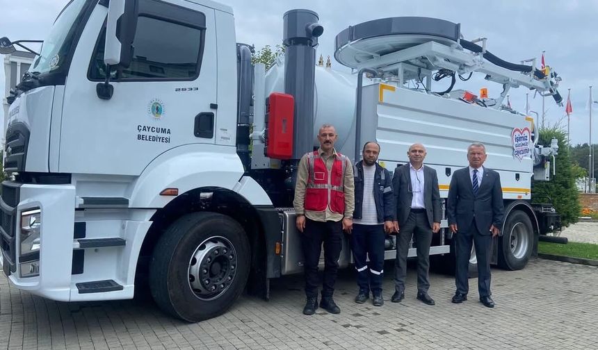 Çaycuma Belediyesi'nin Filosuna Kombine Kanal Açma Aracı