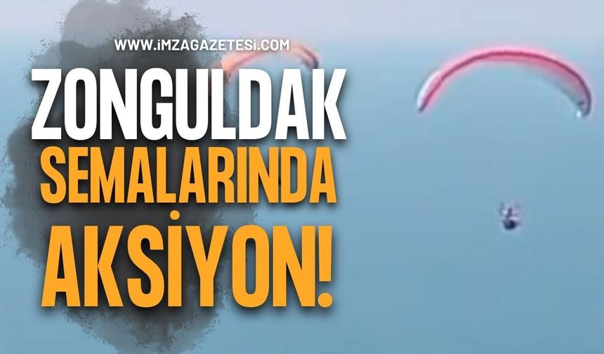 Kilimli Ve Çatalağzı Semalarında Yamaç Paraşütü Rüzgarı