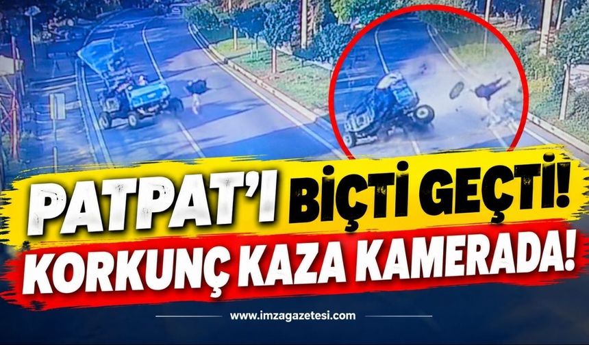 Patpatı Biçti Geçti! Korkunç Kaza Kamerada!