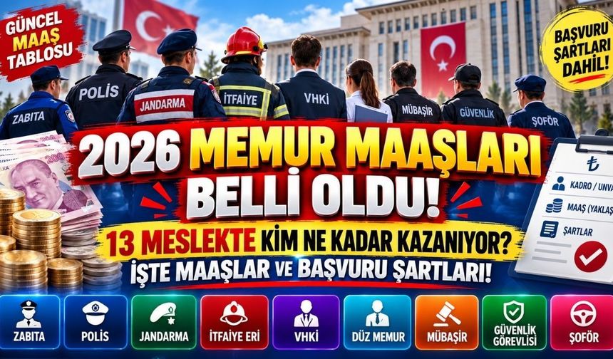 2026 Memur Maaşları Ne Kadar? 13 Meslek ve Başvuru Şartları