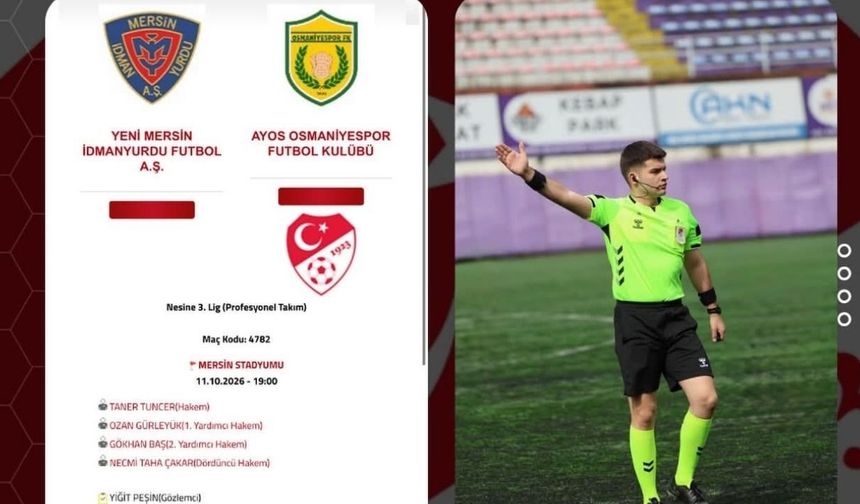 Zonguldak Hakemine TFF 3. Lig Müsabakasında Önemli Görev