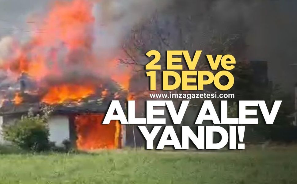 2 ev ve 1 depo alev alev yandı