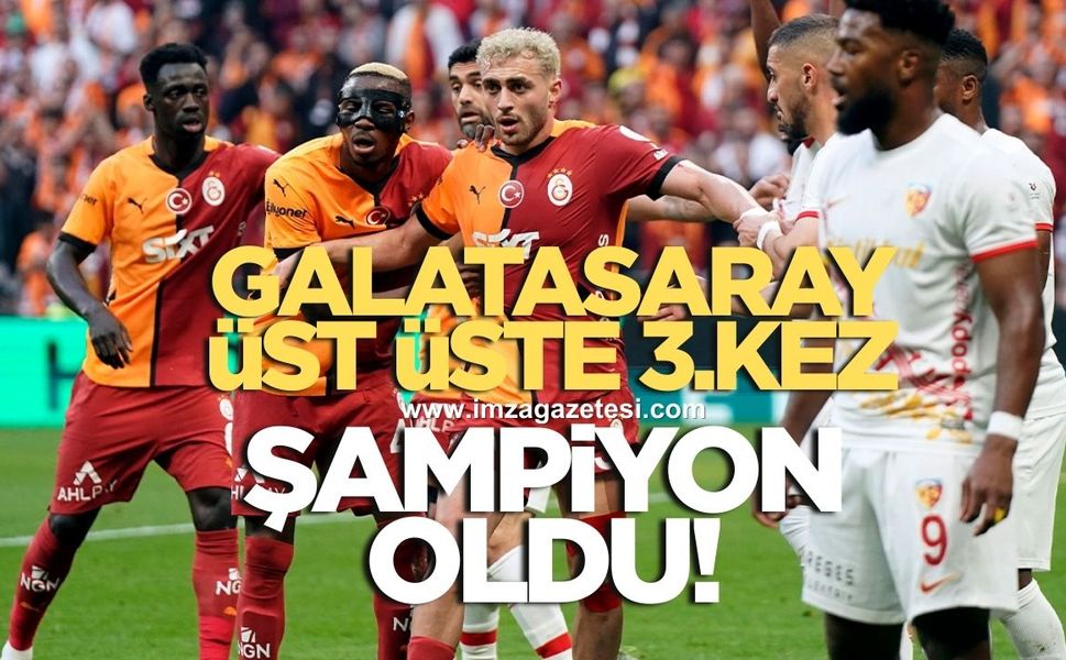 Üst üste 3.kez şampiyon olan Galatasaray 5.yıldızı taktı