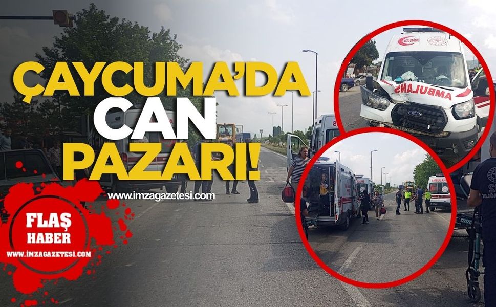 Çaycuma’da Can Pazarı! Ambulansla Pikap Çarpıştı!