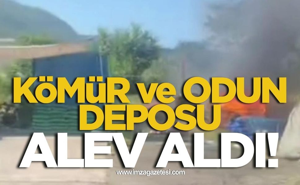 Kömür ve odun deposu alev aldı