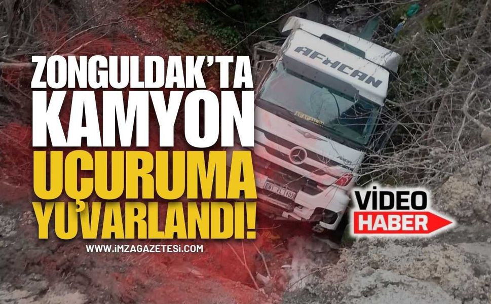 Alaplı'da Kamyon Uçuruma Yuvarlandı