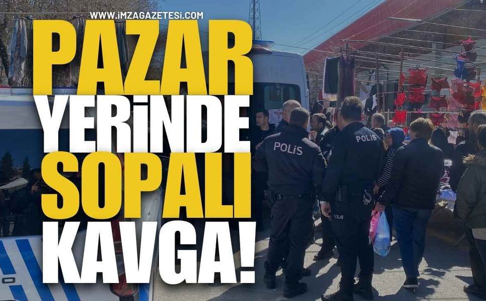 Pazar Yerinde Sopalı Kavga!