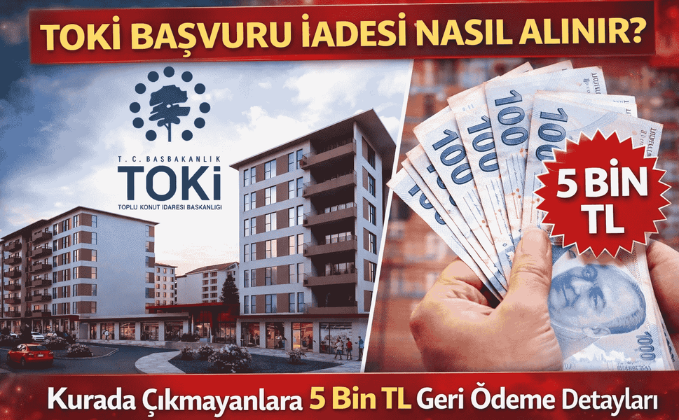 TOKİ Başvuru İadesi Nasıl Alınır? Kurada Çıkmayanlara 5 Bin TL Geri Ödeme Detayları