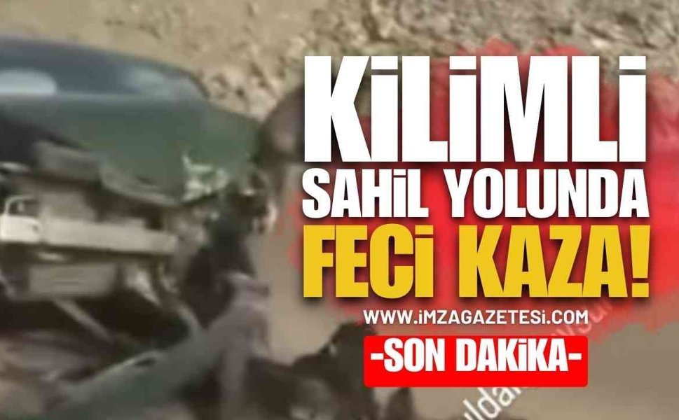 Kilimli Sahil Yolunda Kaza: Araba Paramparça Oldu!