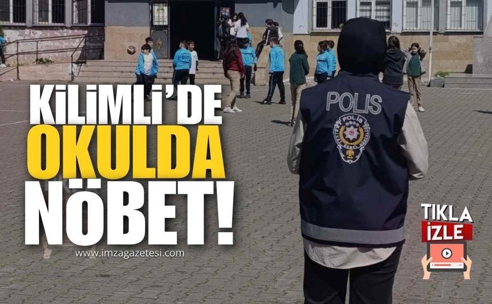 Kilimli'de Okullarda Polis Nöbet Tutmaya Başladı...
