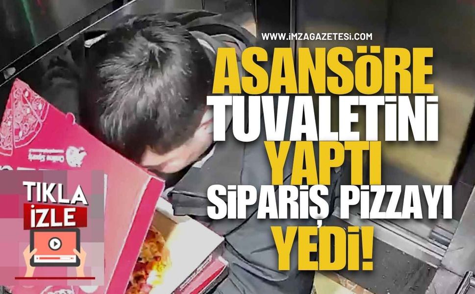 Kuryeden Akıl Almaz Hareket! Asansöre Tuvaletini Yaptı, Sipariş Pizzayı Yedi!