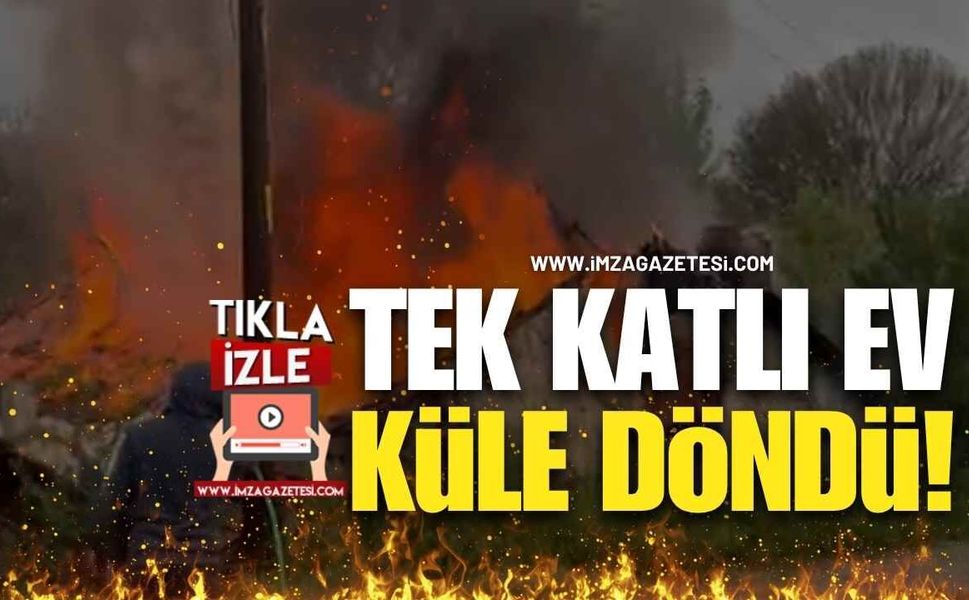 Alevler Tek Katlı Evi Yuttu! Köylüler Hortumlarla Seferber Oldu