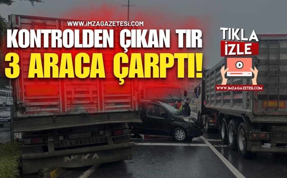 Kontrolden Çıkan Tır 3 Araca Çarptı!
