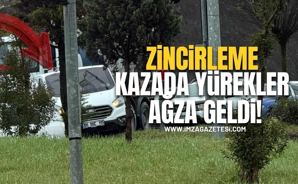 Çaycuma’da Zincirleme Trafik Kazasında Yürekler Ağza Geldi!