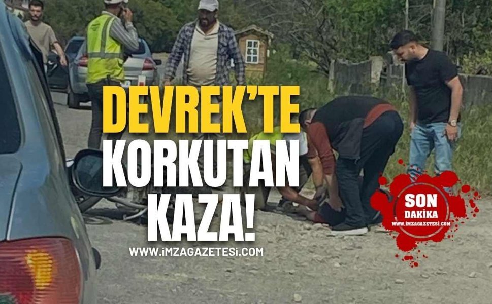 Devrek'te Korkutan Kaza! Motosiklet Sürücüsü Savruldu!