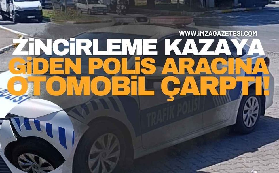 Zonguldak’ta Zincirleme Kaza Alanına Giden Polisi Ekip Aracına Otomobil Çarptı!
