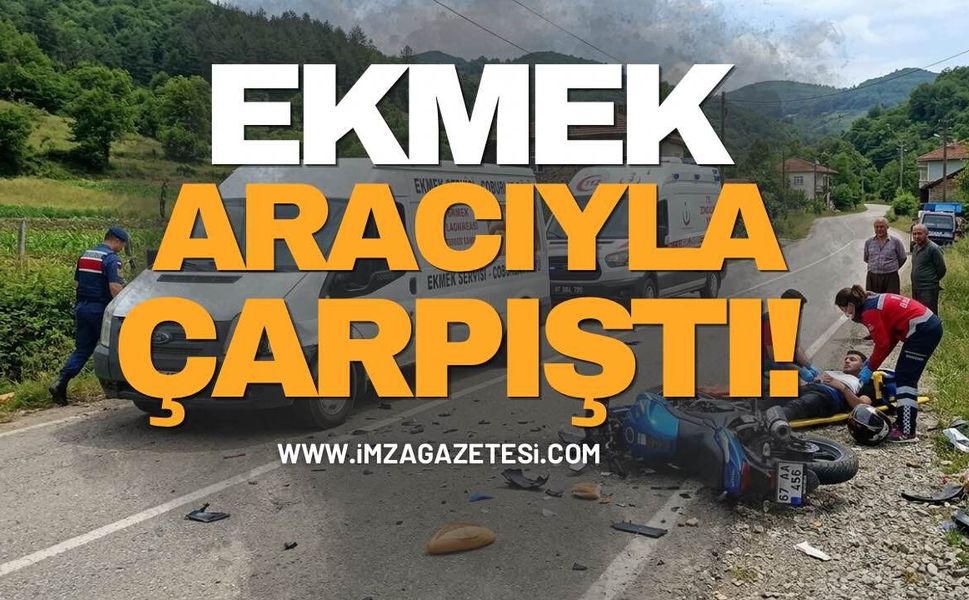 Köyde Motosiklet Ekmek Aracıyla Çarpıştı!