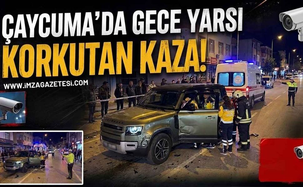 Çaycuma'da Gece Yarısı Korkutan Kaza!