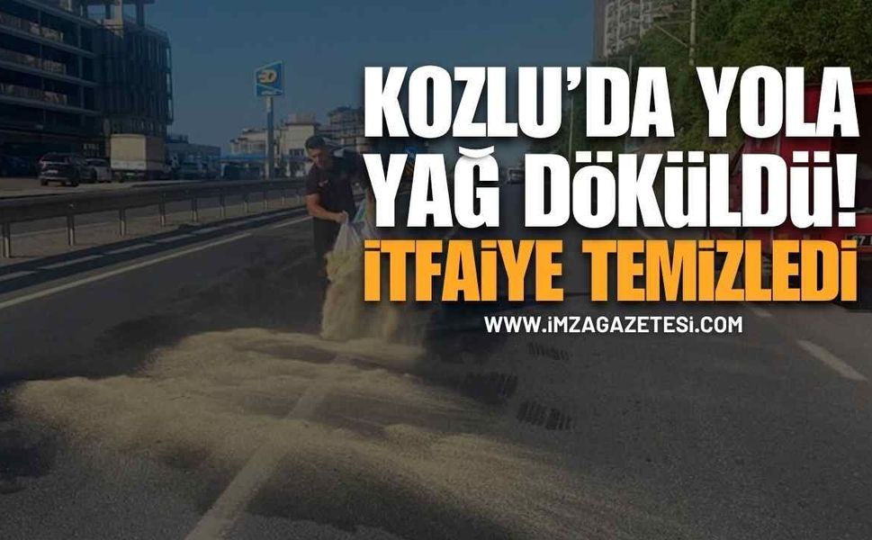 Zonguldak Kozlu’da Yola Yağ Döküldü!